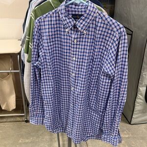 Ralph Lauren Blue and Pink Plaid Cotton Button-Down Shirt